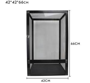 Klasik Tarz Çevre Dostu Alüminyum Tel Örgülü Sürüngen Yetiştirme Kafesi, Kare Plastik Tepsili ve Tel Çerçeveli Kutu Boyutları - Product Image 2