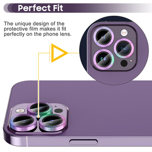 ฟิล์มกันรอยเลนส์กล้องโลหะสำหรับ iPhone 16 11 12 13 14 15 Pro Max 15 14 Plus 13 12 Mini กระจกกันรอยกล้องบน iPhone 17 Pro Max - Product Image 4