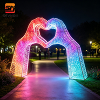 Lumière à motif de mains en forme de cœur DMX RGB programmable pour spectacle lumineux en parc