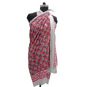 Pareo de algodón de primera calidad para mujer, suave, transpirable, estampado, para cubrir el traje de baño, ropa de resort y para vacaciones en la playa. - Product Image 1