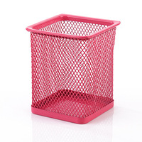 Bureau papeterie de bureau métal maille bureau carré rose stylo brosse noir porte-crayon