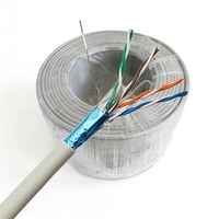 Kabel ZhongTong Cat5E FTP Shielded 23AWG 8-Konduktor Tembaga Gulungan 100m Panjang Dapat Disesuaikan Bersertifikasi CE