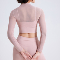 Nieuwe Yoga T-Shirt Groothandel Met Lange Mouwen Elastische Nude Workout Crop Top Vrouwen Sexy Fitness Sportkleding Shirts Activewear Blouse