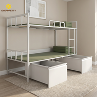 Meubles de dortoir, lit de dortoir scolaire, lits superposés modernes avec armoires, escalier compact, unités de dortoir pour étudiants, lits en fer certifiés CE