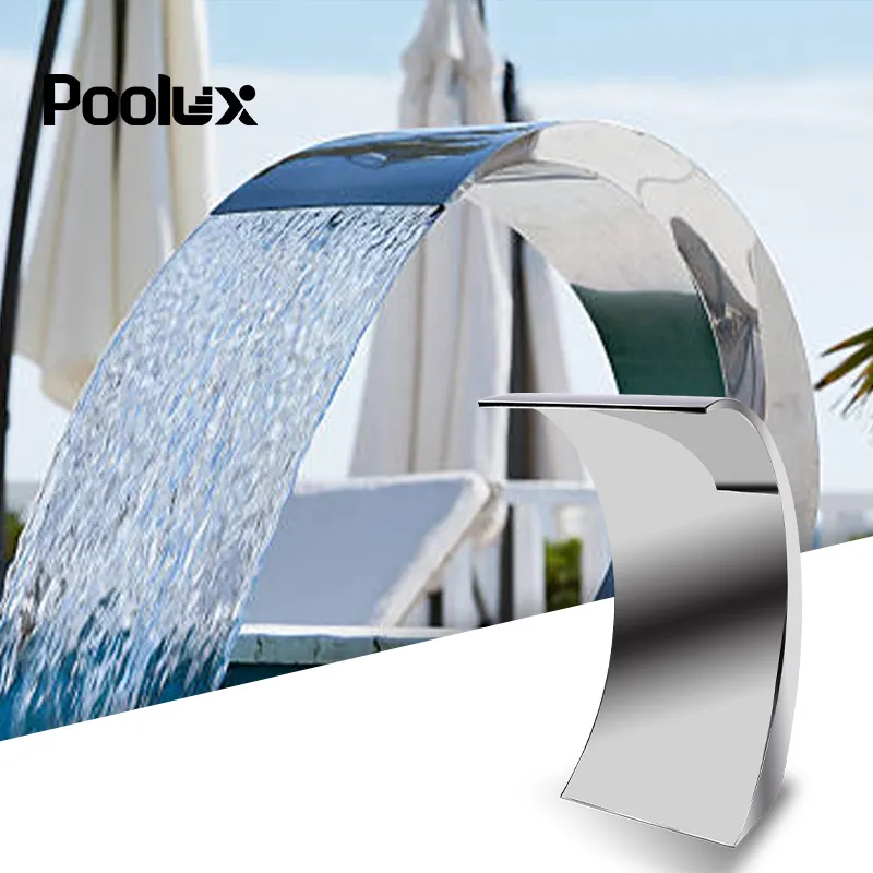 Poolux 304ss fonte de água para piscina, fonte de água de alta qualidade para decoração de outono, cascata para piscina, fontes e cachoeiras