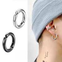 Manchette d'oreille unique en acier inoxydable sans perçage, style cool et minimaliste, fausse boucle d'oreille tendance pour hommes et femmes, bijou d'oreille.