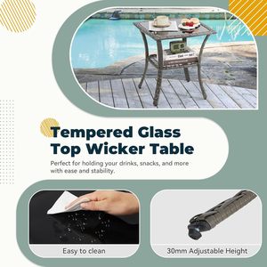Conjunto de Sillas Giratorias de Bambú Contemporáneas con Sofá para Patio, Terraza, <span class=keywords><strong>Bistro</strong></span>, Jardín, Césped y Patio Trasero - Product Image 6