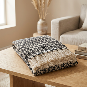 Plaid en coton de luxe de créateur, couvertures décoratives en jacquard, prix de gros avec personnalisation - Product Image 2