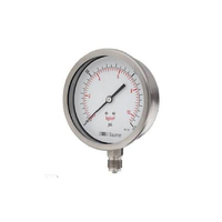 Baumer AV Stainless Steel Pressure Gauge 4 Inch/100mm Dial for Gas Applications