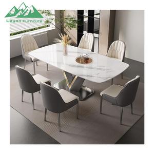 <span class=keywords><strong>Mesa</strong></span> de Comedor de Piedra de <span class=keywords><strong>Cristal</strong></span> Súper Minimalista Italiana Wayon con Estructura de Acero Inoxidable de Lujo para Hogar Moderno y Proyectos de Diseño - Product Image 5
