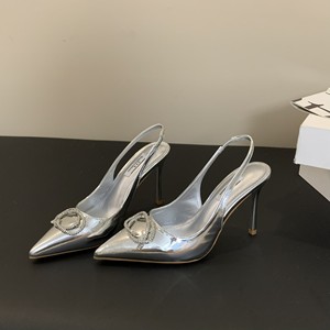 2024 New European and American <b>Pointed</b> Rhinestone Thin Heel High Heel Shoes Women's Shoes Ready Stock 35-40 - Product Image 4