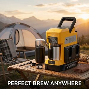 Cafetière sans fil compatible avec les batteries Dewalt 20V MAX, dotée de 3 options de préparation et d'un moulin à café intégré - Product Image 5