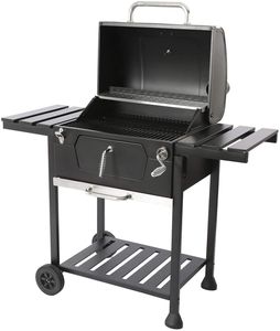Heavy Duty Powder Coated Barbecue Grill Trolley Smoker with Storage <b>Table</b> for Backyard Charcoal <b>BBQ</b> - Product Image 3