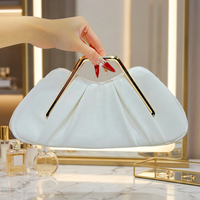 Sac de Soirée Vintage Moderne 2026 pour Femme, Pochette Scintillante avec Poignée, Sac à Main Élégant à Cadre Métallique, Sac de Luxe en PU Souple Grande Capacité