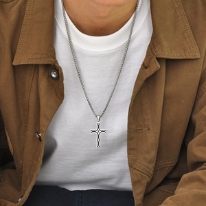 Vintage Designer Simple Stylish Prayer <strong>Celtic</strong> Knot <strong>Cross</strong> Pendant Christian Stainless Steel <strong>Necklace</strong> for Men Fashion Jewelry - Product Image 6