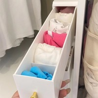 Boîte de rangement murale en plastique pour chaussettes et sous-vêtements, design moderne, gain de place, pliable, avec compartiments pour armoire domestique