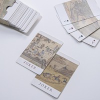 Juego de Cartas Artísticas con Diseño de Reliquias Culturales, en Caja Plana de Papel Especial, Autoarmable, para Uso en Tiendas de Abarrotes, Multicapa