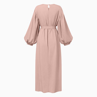 Lanterne longue taille plus pour femmes. -Robe musulmane à manches Vêtements islamiques islamiques Robes musulmanes de base de couleur unie pour femmes