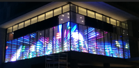Fenêtre en verre flexible de film d'affichage à LED transparent d'intense luminosité de Yake pour la haute visibilité P3.91