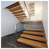 Escalier flottant intérieur Prima avec balustrade en verre trempé – Escalier suspendu moderne pour projets résidentiels