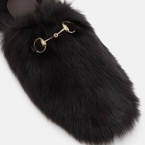 Chaussures plates <span class=keywords><strong>mules</strong></span> à bride pour <span class=keywords><strong>femme</strong></span>, style mocassin, à enfiler, à porter de deux façons, doublure en fourrure, chaussures décontractées - Product Image 4