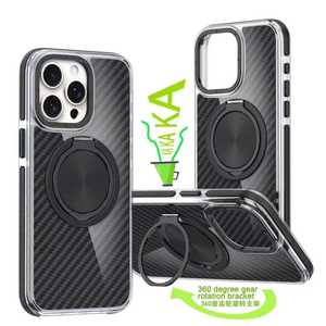 Soporte Giratorio Minimalista de Dos Colores para <span class=keywords><strong>iPhone</strong></span> 15 <span class=keywords><strong>Pro</strong></span> Max, Diseño de Fibra de Carbono con Ventosa para Coche - Product Image 5