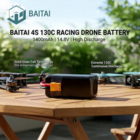 Batterie de drone de course 130C 1400mAh 4S à décharge élevée, état solide 14,8V pour quadricoptère RC FPV Freestyle