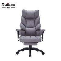Chaise de bureau exécutive ergonomique moderne en cuir PU, dossier haut, hauteur réglable, pivotante avec repose-pieds pour bureau à domicile