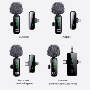 NotatrustTwo Microphones LED Light Lavalier Mic 3 en 1 Microphone sans fil professionnel mini pour iPhone/Android/Caméra - Product Image 6