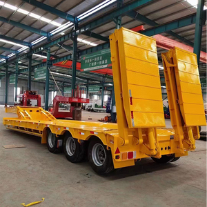 60ton 100ton 12 Wheelers contentor chassis Loader Lowbed Truck Reboque cama baixa plataforma Semi-reboque - Product Image 3