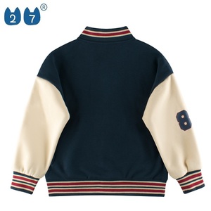 Vintage cuello en V Patchwork manga larga Regular polar carta bordado moda Otoño Invierno al aire libre personalizado béisbol Varsity chaqueta - Product Image 2