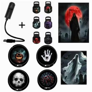 Lampes LED de projection, éclairage d'ambiance, lumières amusantes, lampe de projection sur le thème céleste, USB LED à brancher, 10 motifs, lumières décoratives d'Halloween - Product Image 5