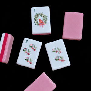 Set di 160 Tessere Mahjong Americane di Lusso in Acrilico Inciso di Alta Qualità, Edizione Halloween Campana Rosa e Natale - Product Image 2