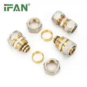 IFAN高品质螺纹Pex配件水暖水管配件16-32毫米黄铜压缩配件