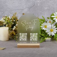 Base de Acrílico Transparente Personalizada con Código QR y Base de Madera Desmontable para Uso Comercial, Precio de Fábrica