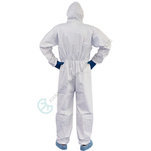 CE Certificated TYPE 5B TYPE 6B <strong>Disposable</strong> White Microporous <strong>Boiler</strong> <strong>Suit</strong> Safety Coverall - Product Image 2