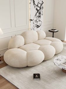 Canapé Nuage en Laine d'Agneau Style Crème, Inclinable, Anti-griffures pour Salon, Maison, Petit Appartement, Réception – Tissu Créatif <span class=keywords><strong>de</strong></span> Designer - Product Image 6