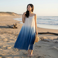 Fabricant de vêtements, robe d'été élégante pour femmes, robes bohèmes, robes pour femmes, robe longue décontractée sans manches à imprimé tie-dye