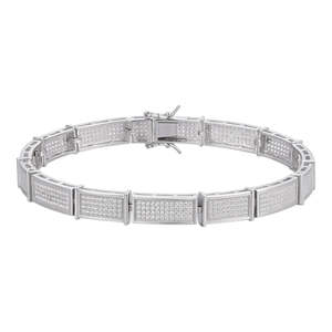 Nuevas Pulseras de Eslabones Personalizadas de Aleación, Unisex, con Cierre de Caja, Joyería de Boda de Moda, Venta al por Mayor, Estilo Hip Hop Lujoso BRILLIANT - Product Image 1