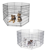 Parc d'exercice pliable en métal à 8 panneaux pour chien, avec porte, clôture portable pour animaux de compagnie - Vente en gros usine