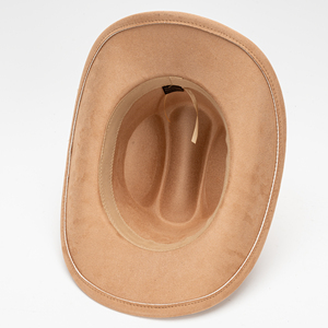 Premium Suede <strong>Cowboy</strong> <strong>Hat</strong> Elegant Beige Wide Brim Braid Leather Strap Men Women Luxury Casual Outdoor Party Headwear - Product Image 6
