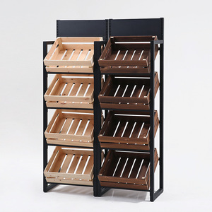 Estantería Comercial de Madera para Frutas y Verduras, Exhibidor para Tienda de Frutas y Verduras - Product Image 1