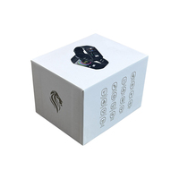 Boîte de luxe personnalisée blanche rigide avec couvercle et fond d'emballage réutilisable pour écouteurs électroniques boîte d'emballage pour montre intelligente avec insert en mousse