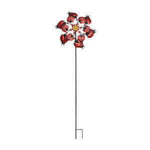 Décoration de jardin d'extérieur, toupie à vent en métal en forme de coccinelle - Product Image 2