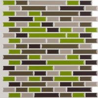 Kualitas Tinggi Murano Metallik Hitam Abu-abu dan Putih Lem Dekoratif Dinding Mosaik Ubin Backsplash Dapur Kertas Dinding