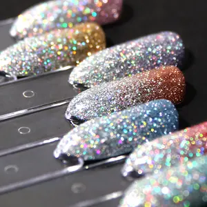 HS New Arrival UV Nail Polish Private Label Holographic Laser Effect Glitter Gel Polish