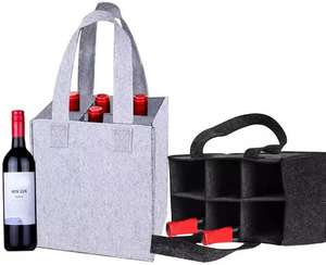 Logo personnalisable 6 bouteilles de vin stockage feutre sac à main couleur rouge pour le stockage du vin ou cadeau - Product Image 3