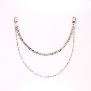 Chaîne de corps géométrique pour femme Yueli, en alliage de zinc, double couche, avec strass, chaîne de taille, accessoire de mode pour usage quotidien - Product Image 4