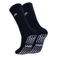 Chaussettes de yoga antidérapantes en coton pour femmes, chaussettes de Pilates avec grip personnalisé, chaussettes de fitness avec logo brodé en tricot