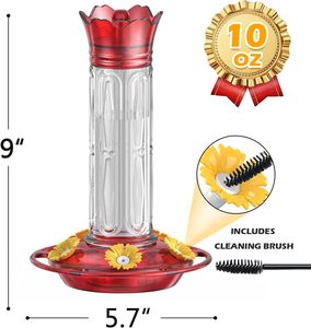 Hummingbird feeders cho ngoài trời treo 20 Ounces 10 cho ăn cổng, 2 Gói nhựa Humming Bird Feeder với Ant moat bàn chải - Product Image 4